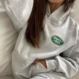 Sporty & Rich Heather Gray Sweatshirt Land Rover Hoodie